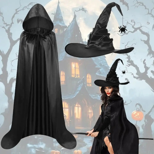 Classic Bat Hat Halloween Cloak Party Props Funny Grim Reaper Cloak Costume Halloween Cosplay Hooded Cape Halloween Party