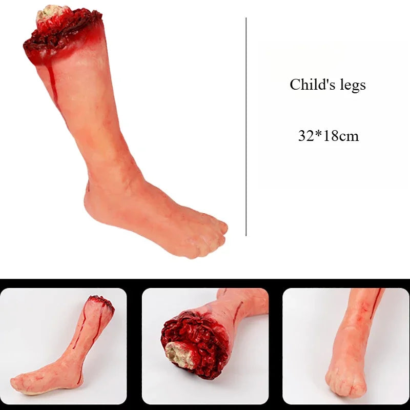 Halloween Decorations Horrible Blood Broken Fake Limbs Fingers Legs Arm Feet Latex Props Tricky Toys For Haunted House Decor