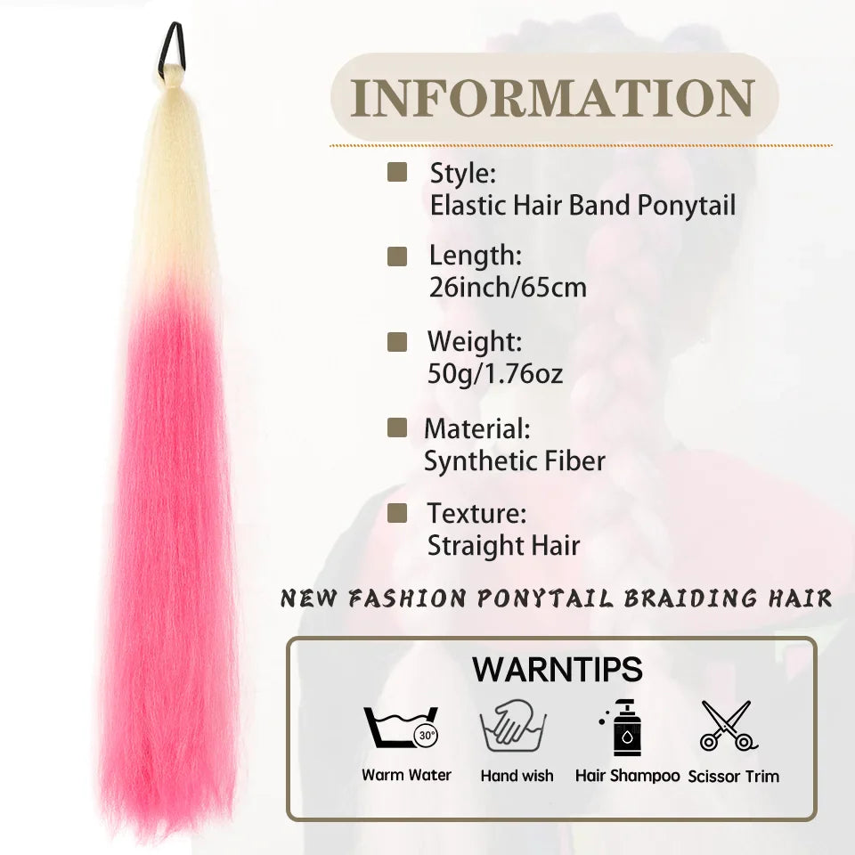 LUPU 26 Inch Ombre Ponytail Extension