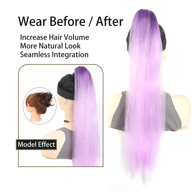 LUPU 26 Inch Ombre Ponytail Extension