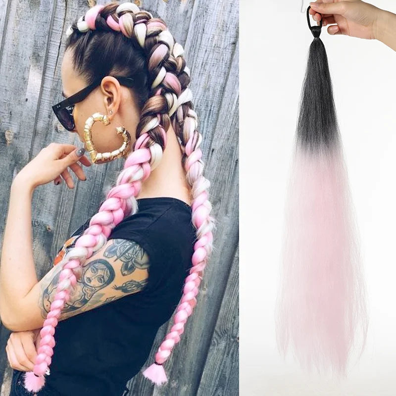 LUPU 26 Inch Ombre Ponytail Extension