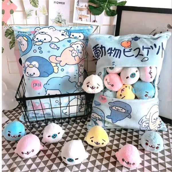 Large Bag Of Snacks And Pillow Plush Toys