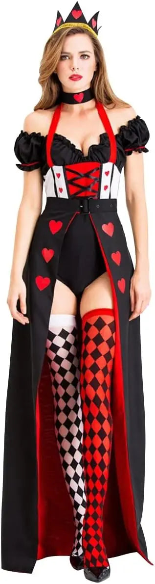 Womens Halloween Dresses - Adult Cosplay Dance Clothes with Crown Fancy Dress Up Photoshoot Birthday Party