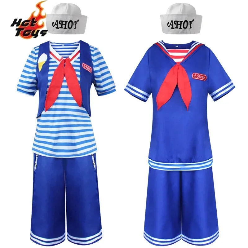 Halloween C.Steve Harrington Cosplay Costume pour adultes, chemise, pantalon, chapeau, glaçures, fête de carnaval