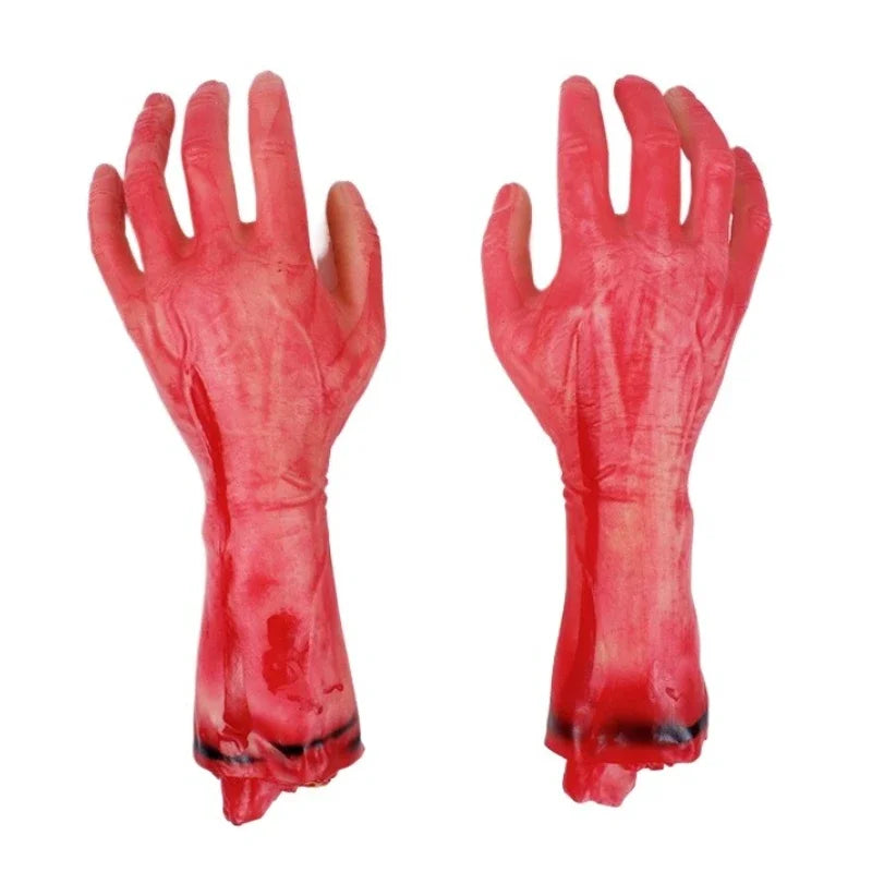 Halloween Decorations Horrible Blood Broken Fake Limbs Fingers Legs Arm Feet Latex Props Tricky Toys For Haunted House Decor