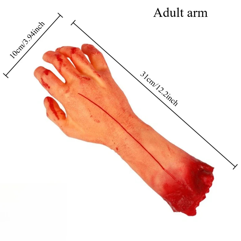 Halloween Decorations Horrible Blood Broken Fake Limbs Fingers Legs Arm Feet Latex Props Tricky Toys For Haunted House Decor