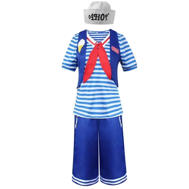 Halloween C.Steve Harrington Cosplay Costume pour adultes, chemise, pantalon, chapeau, glaçures, fête de carnaval