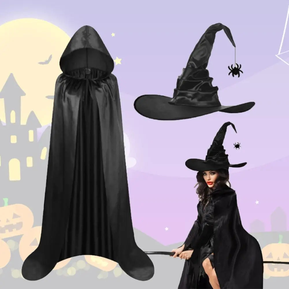 Classic Bat Hat Halloween Cloak Party Props Funny Grim Reaper Cloak Costume Halloween Cosplay Hooded Cape Halloween Party