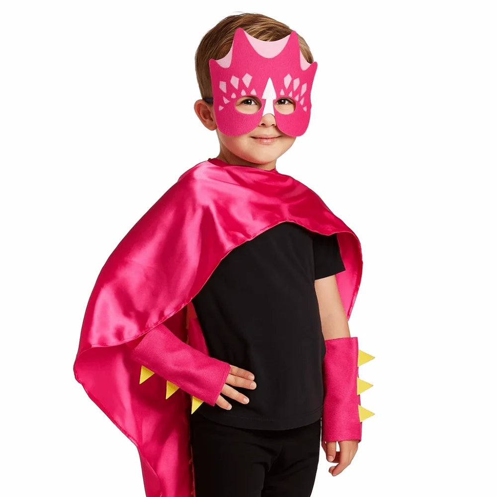 Fancy Mask Dragon Cloak Hooded Cape Cosplay Costumes Halloween Kids Costume Golves Dinosaur Costume Party