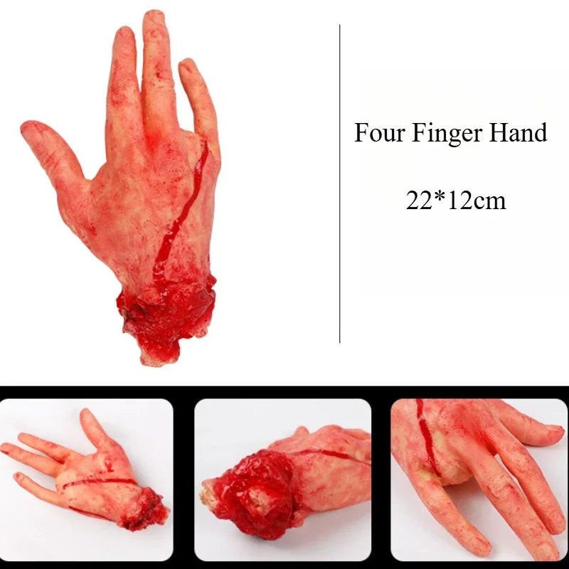 Halloween Decorations Horrible Blood Broken Fake Limbs Fingers Legs Arm Feet Latex Props Tricky Toys For Haunted House Decor