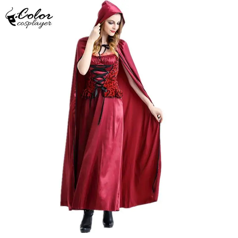 Color Cosplayer Carnival Costume Witch Dress Medieval Gown Vampire Cosplay Costume Festival Parade Women Dress Purim Outfit