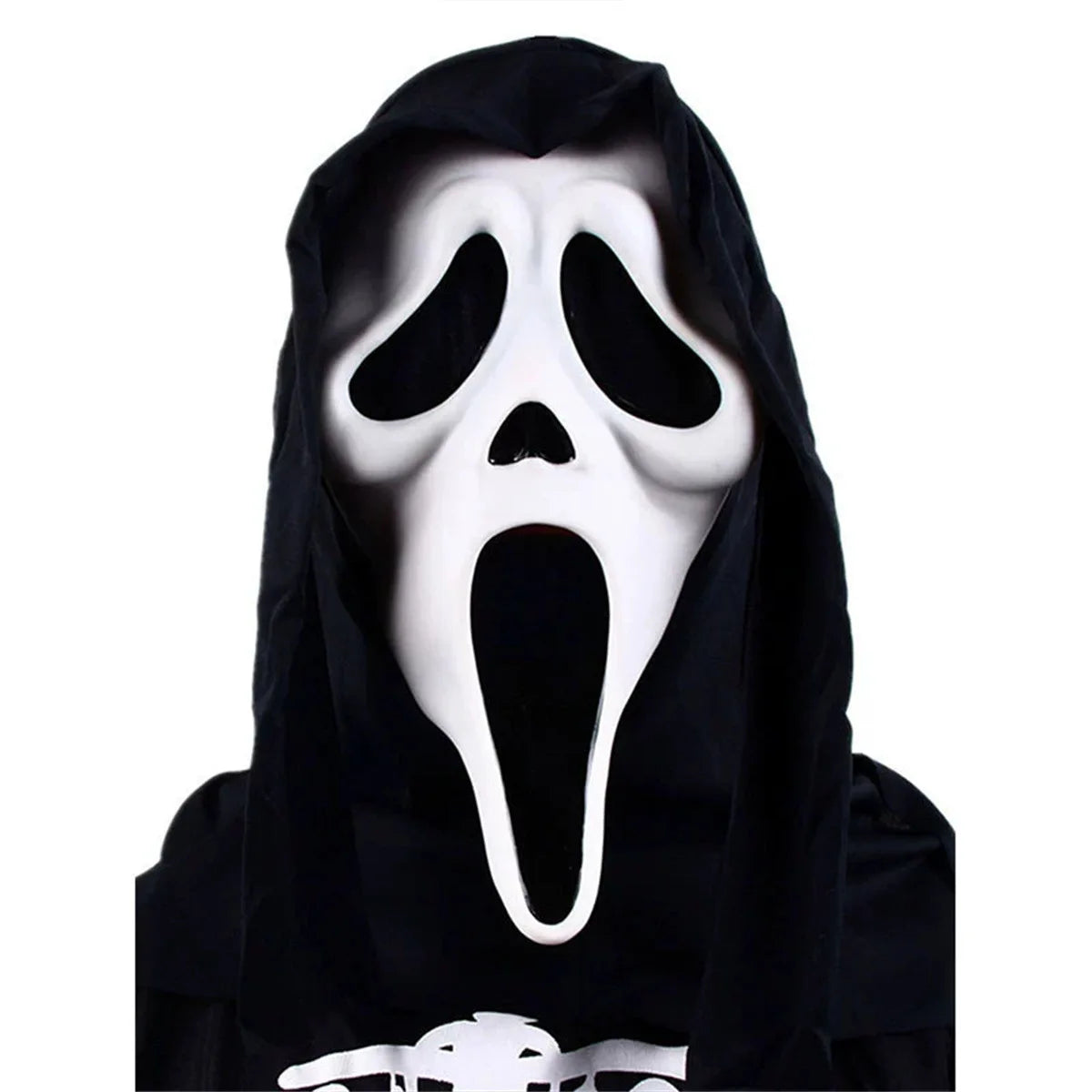 Halloween cosplay horror, funny screaming, grimace mask, scary headgear, adult dance props, latex NPC role play