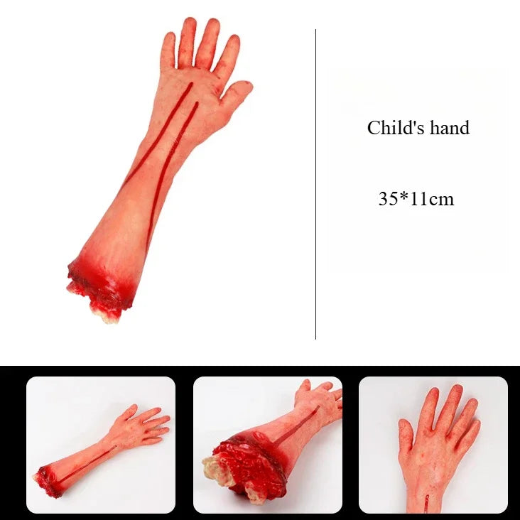 Halloween Decorations Horrible Blood Broken Fake Limbs Fingers Legs Arm Feet Latex Props Tricky Toys For Haunted House Decor