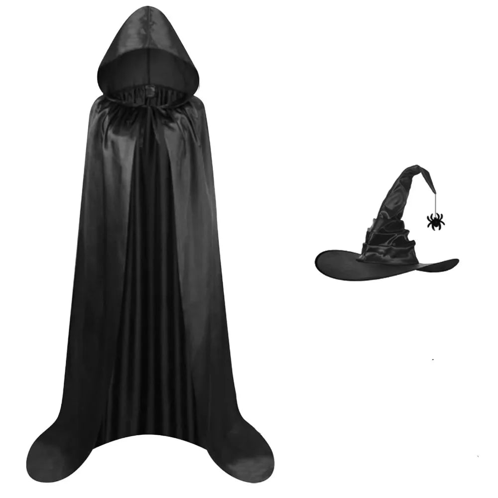 Classic Bat Hat Halloween Cloak Party Props Funny Grim Reaper Cloak Costume Halloween Cosplay Hooded Cape Halloween Party